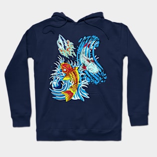 Koi and shark Hoodie